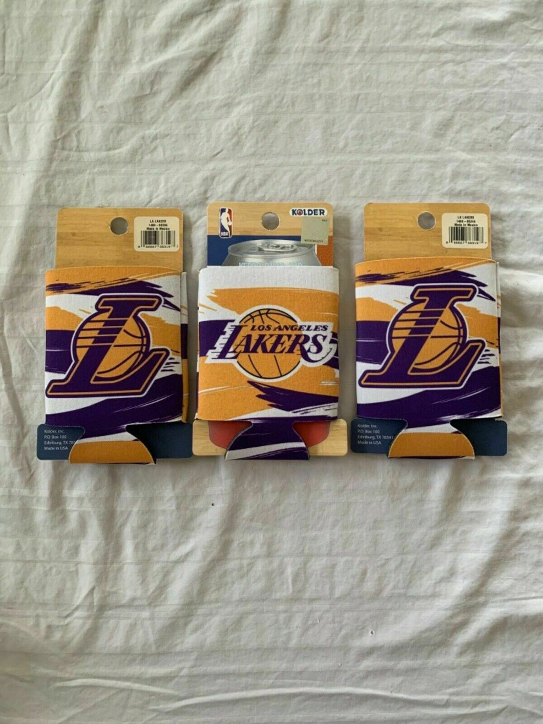 Los Angeles Lakers NBA Set Of 3 2-Sided Koozies - Casey's Sports Store