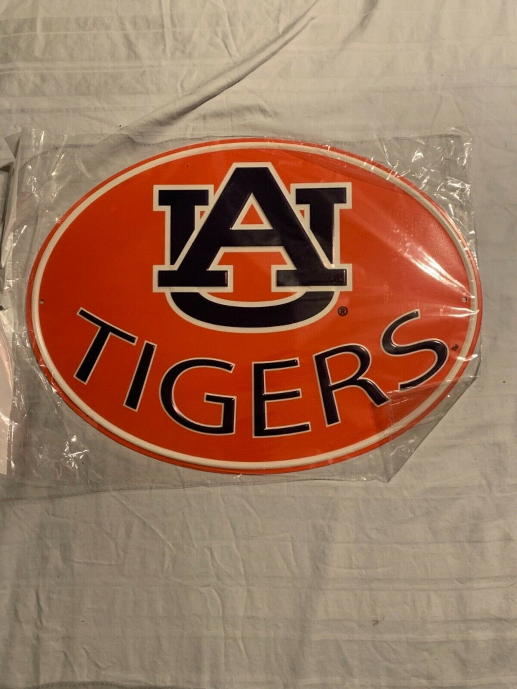 Auburn Tigers NCAA Metal Embossed Oval Sign 16