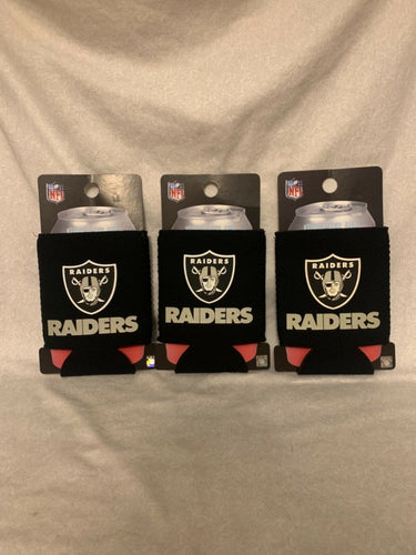 Las Vegas Raiders NFL Set Of 3 1-Sided Koozies - Casey's Sports Store