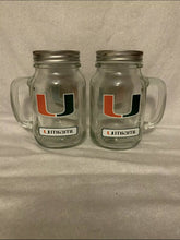 Load image into Gallery viewer, Miami Hurricanes NCAA Set of 2 16oz Mason Jars with Lids Duck House - Casey&#39;s Sports Store
