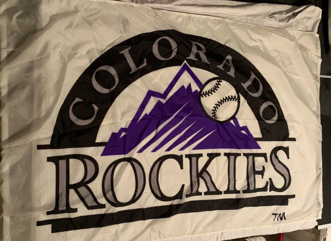 Colorado Rockies MLB Flags Emerson 3' x 5' Nylon White Made in USA - Casey's Sports Store