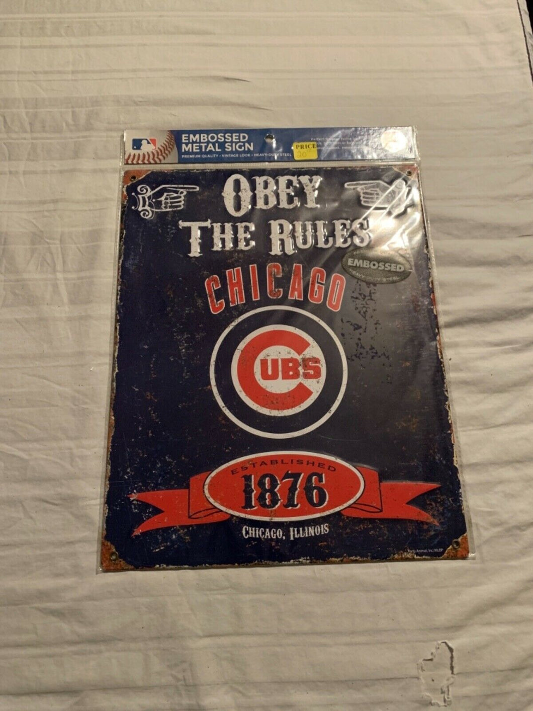Chicago Cubs MLB Embossed Metal Wall Sign 15