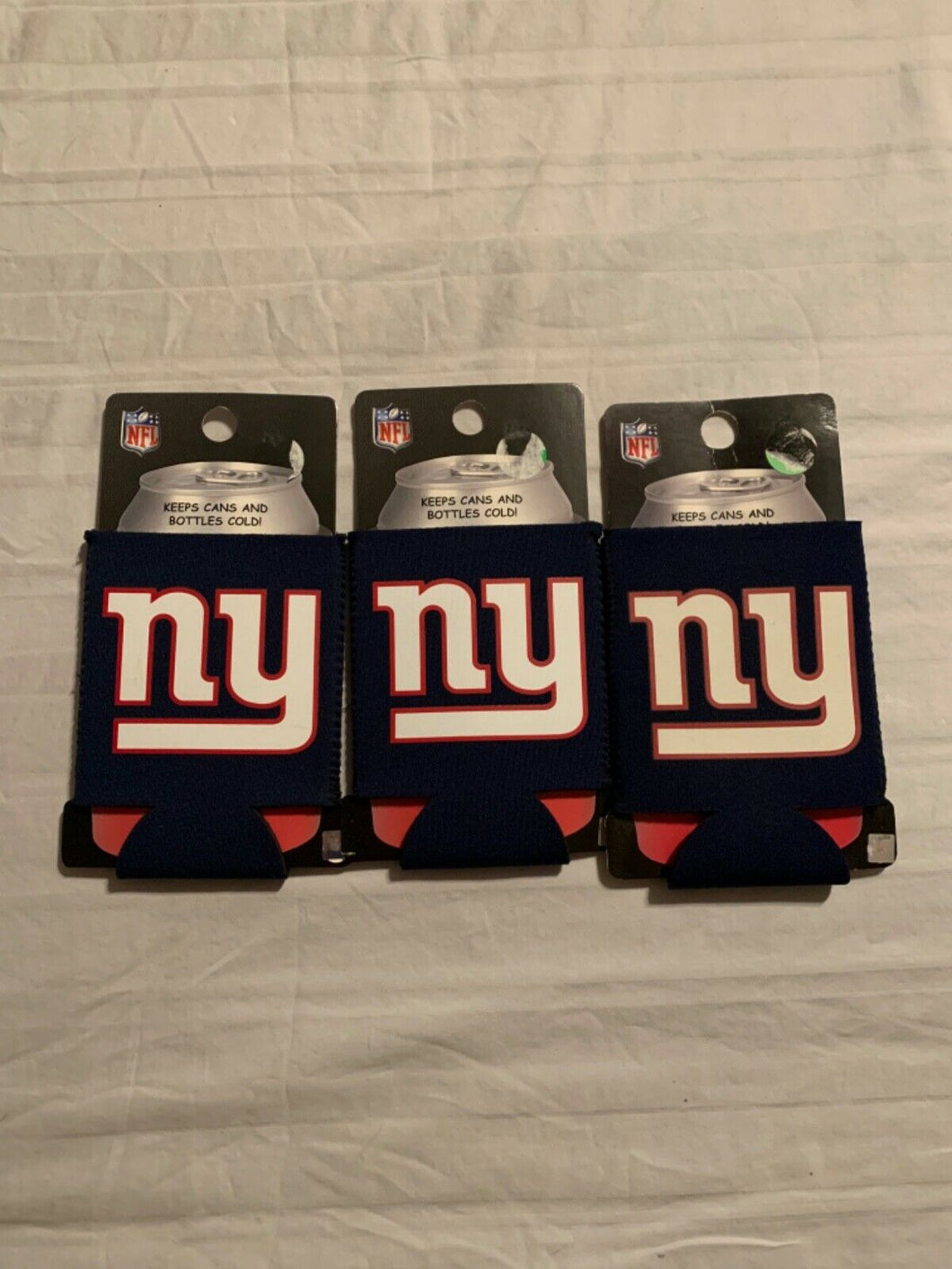 New York Giants NFL Set Of 3 1-Sided Koozies - Casey's Sports Store