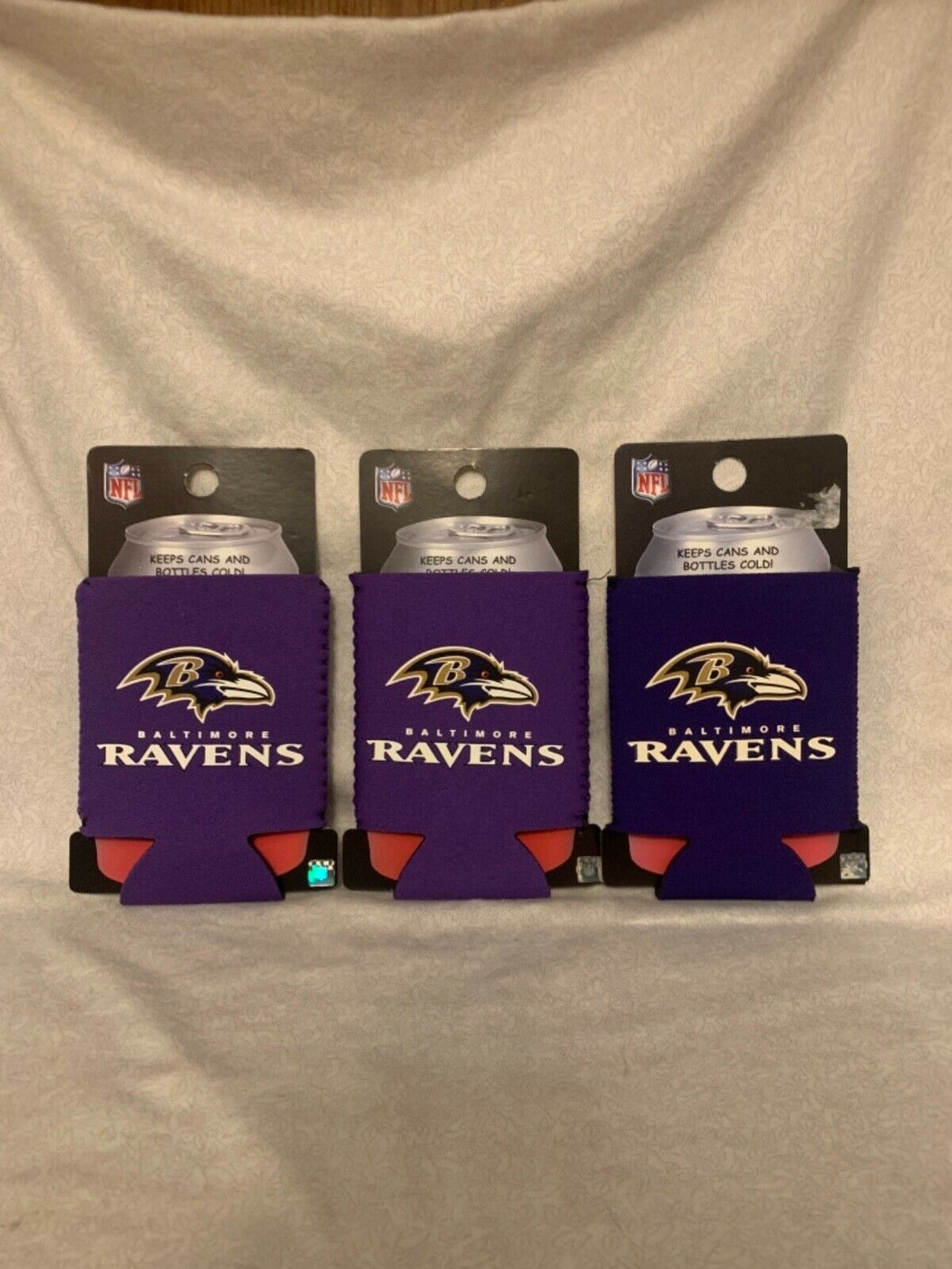 Baltimore Ravens NFL Set Of 3 1-Sided Koozies - Casey's Sports Store