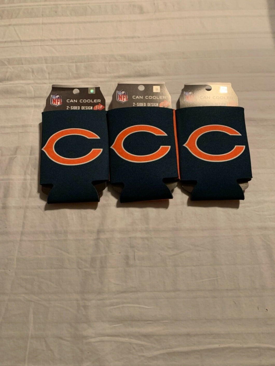 Chicago Bears NFL Set Of 3 2-Sided Koozies - Casey's Sports Store