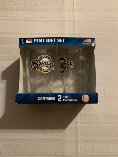 Milwaukee Brewers MLB Set of 16oz Pint Glass Cup Mug Boelter - Casey's Sports Store