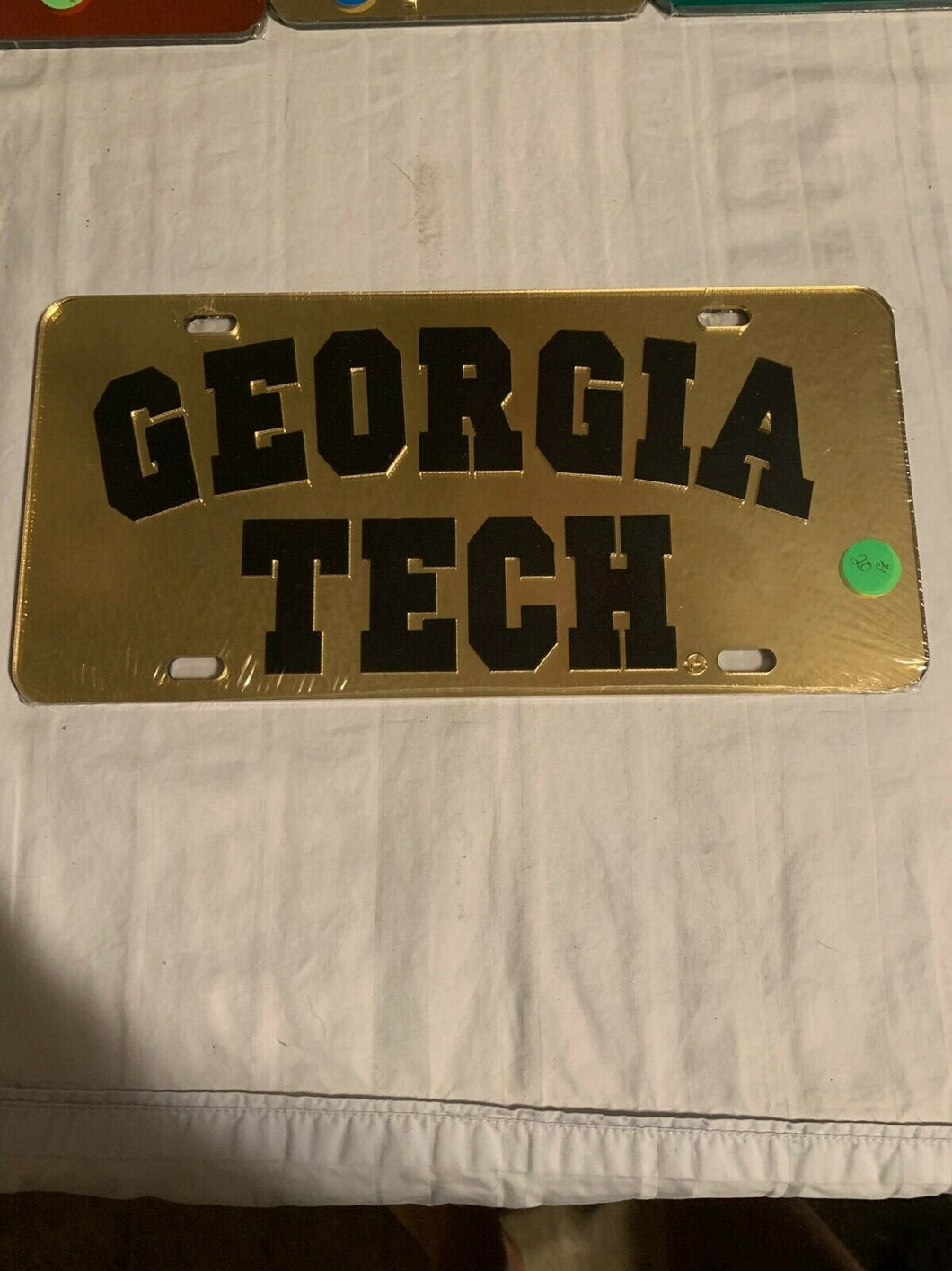 Georgia Tech Yellow Jackets NCAA Mirrored Laser Cut License Plate - Casey's Sports Store