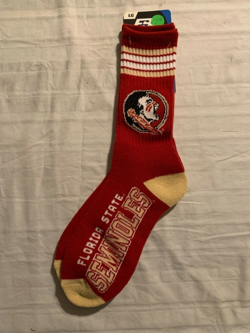 FSU Florida State Seminoles NCAA FBF Team Colors 4-Stripe Large Pair of Socks - Casey's Sports Store