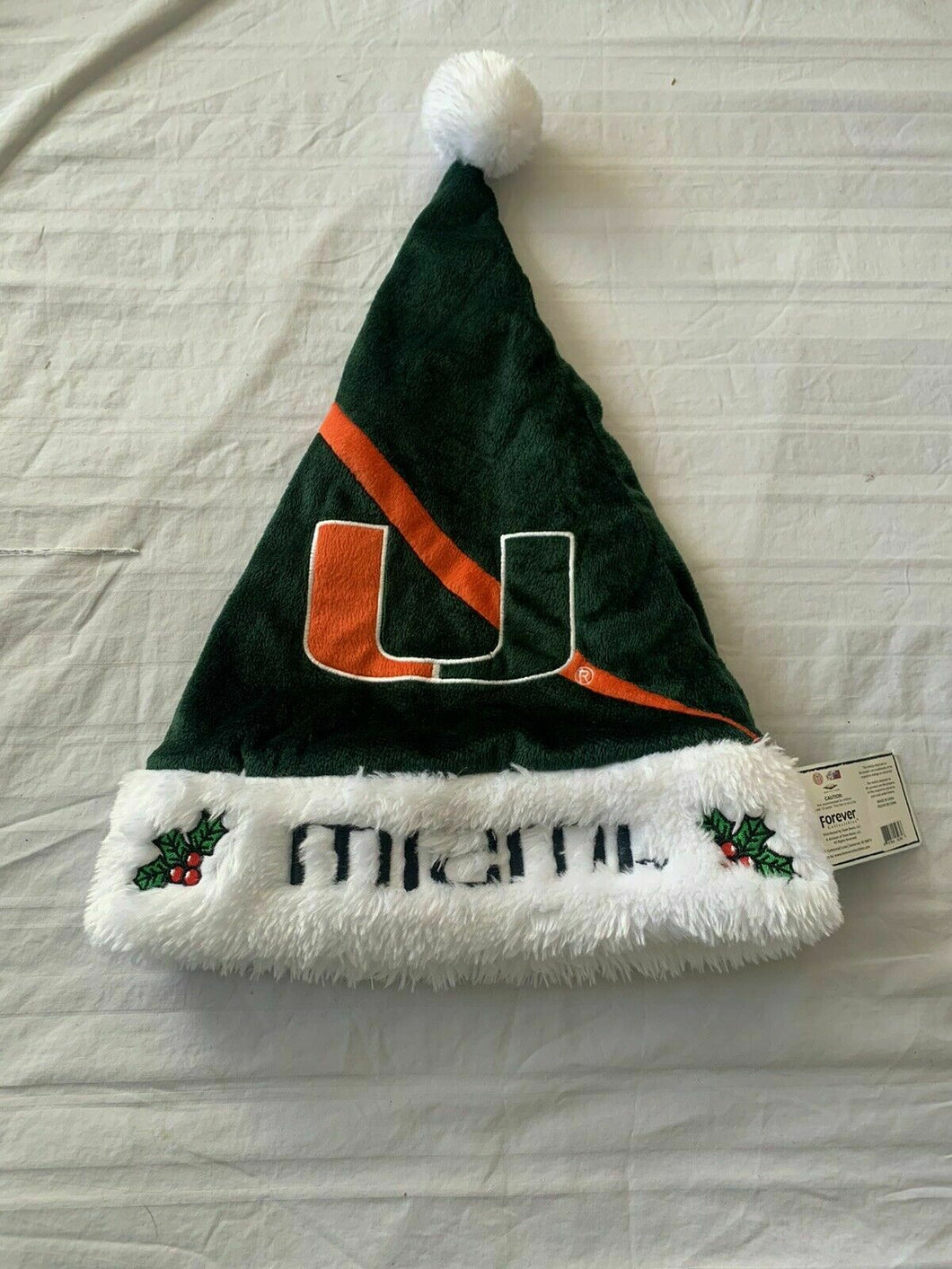 Miami Hurricanes NCAA Santa Hat Forever Collectibles - Casey's Sports Store