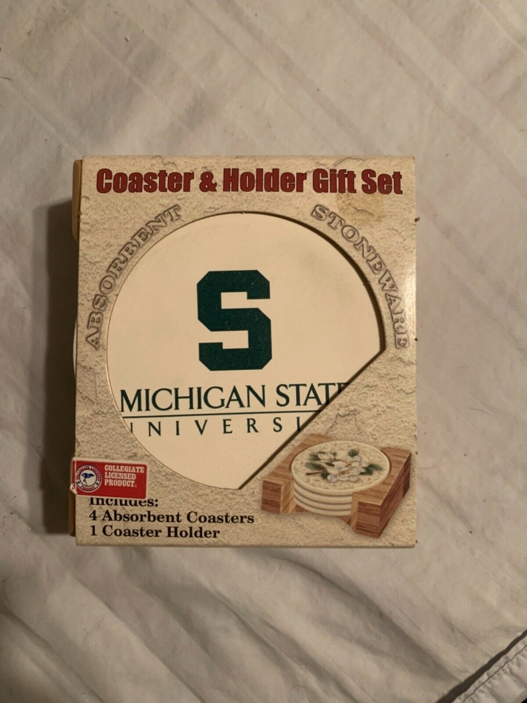 Michigan State Spartans NCAA Set of 4 Absorbent Coasters - Casey's Sports Store