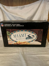 Load image into Gallery viewer, Miami Dolphins Old Logo NFL Football Small Ceramic Platter Snack Plate - Casey&#39;s Sports Store
