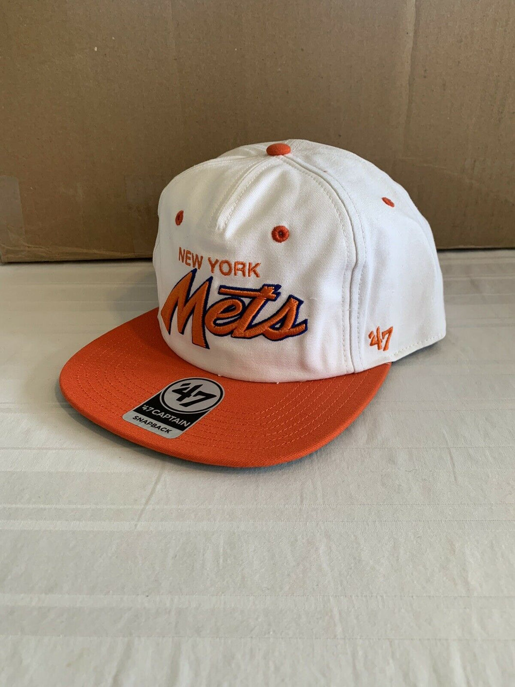 New York Mets MLB Cooperstown Script Two Tone '47 Brand Captain Snapback Hat - Casey's Sports Store