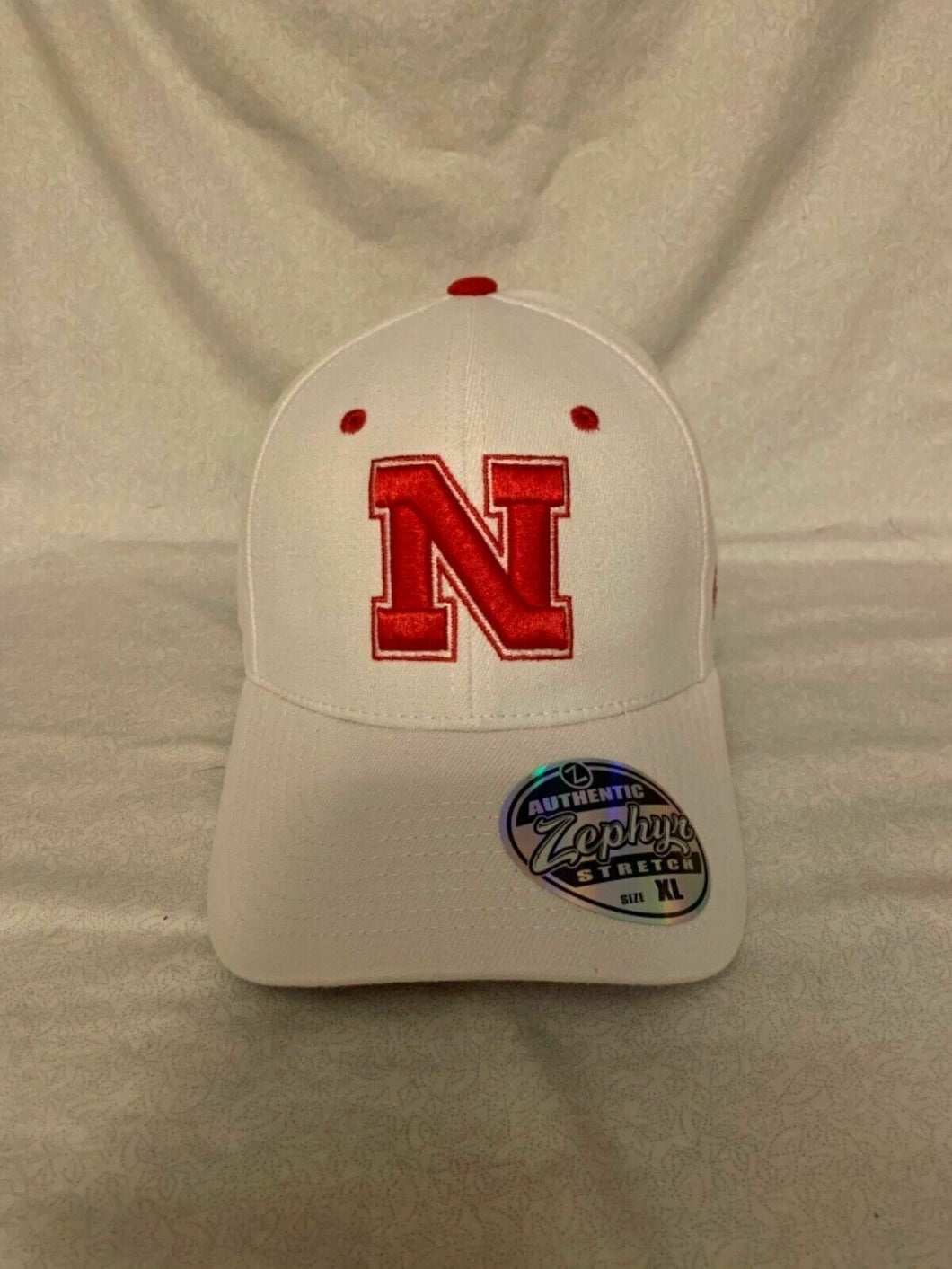 Nebraska Cornhuskers NCAA Zephyr Stretch Fit White Hat Cap - Casey's Sports Store