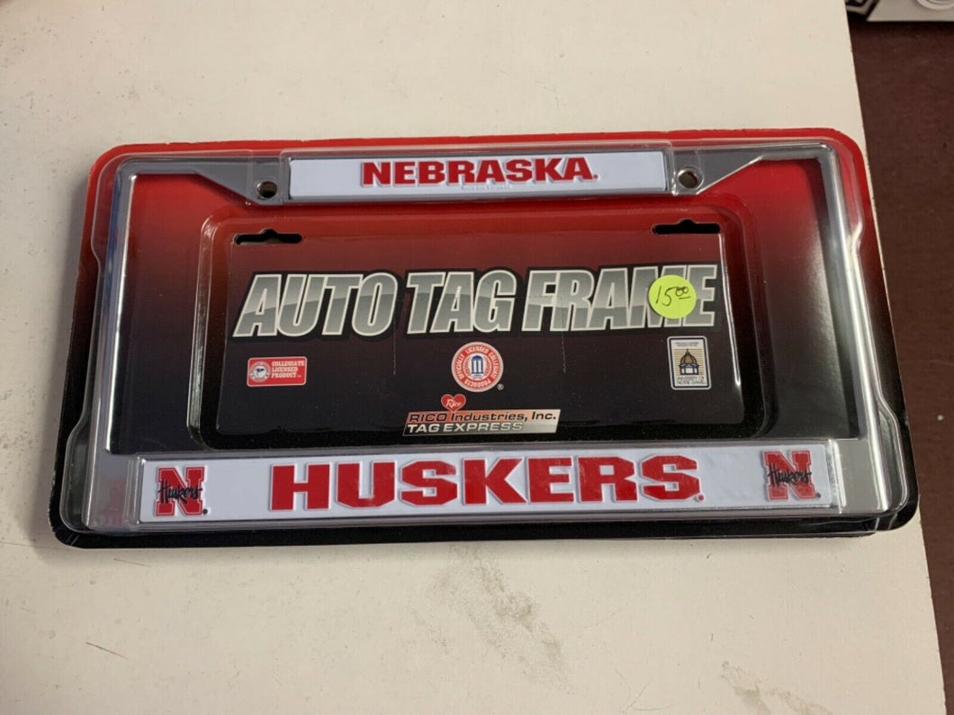 Nebraska Cornhuskers NCAA Chrome License Plate Frame RICO - Casey's Sports Store