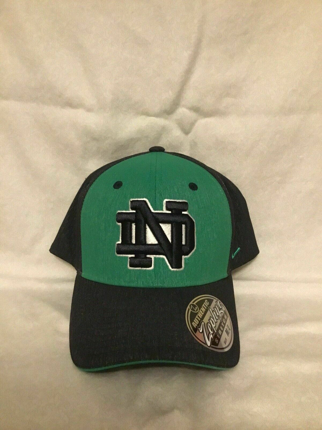 Notre Dame Fighting Irish NCAA Zephyr Stretch Fit Green/Blue Hat Cap - Casey's Sports Store