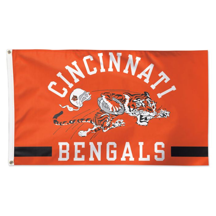 Cincinnati Bengals Throwback NFL 3' x 5' Orange Deluxe Team Flag Wincraft - Casey's Sports Store