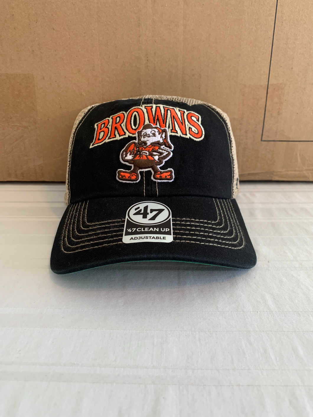 Cleveland Browns Legacy NFL '47 Brand Black Clean Up Adjustable Snapback Hat - Casey's Sports Store