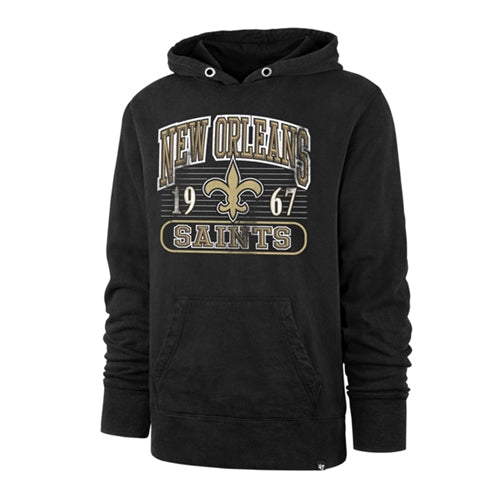 New Orleans Saints NFL '47 Brand Jet Black Franconia Crosby Men's Hoodie - Casey's Sports Store