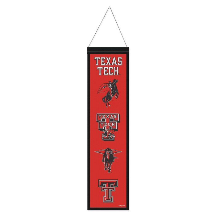 Texas Tech Red Raiders Heritage Banner Embroidered Wool 8