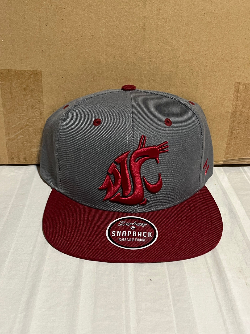 Washington State Cougars NCAA Zephyr Gray Two Tone Captain Snapback Hat - Casey's Sports Store