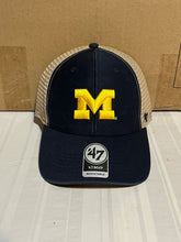 Load image into Gallery viewer, Michigan Wolverines NCAA &#39;47 Brand Blue MVP Snapback Mesh Hat - Casey&#39;s Sports Store
