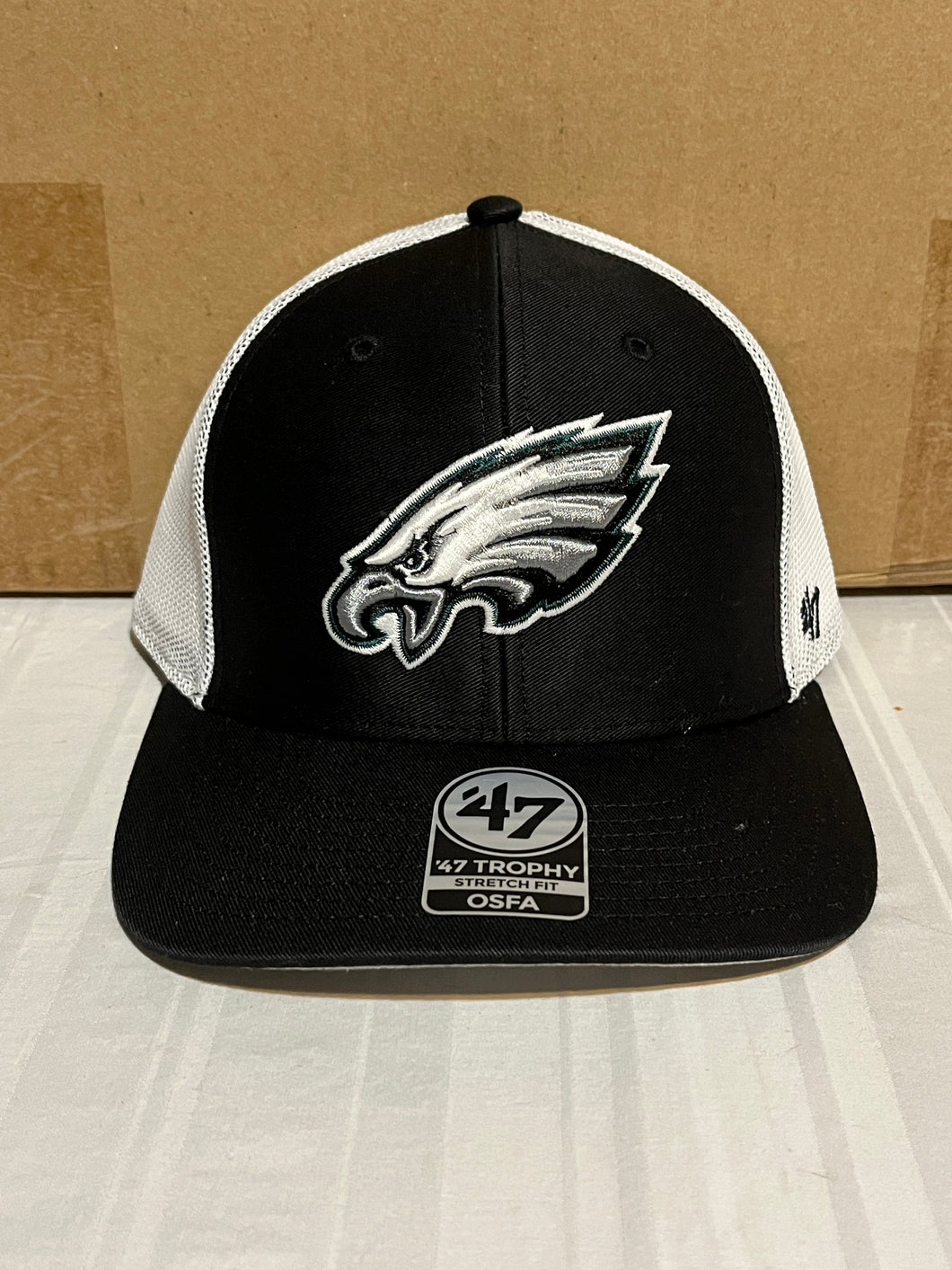 Philadelphia Eagles NFL '47 Brand Black One Size Fits All Stretch Fit Mesh Hat - Casey's Sports Store
