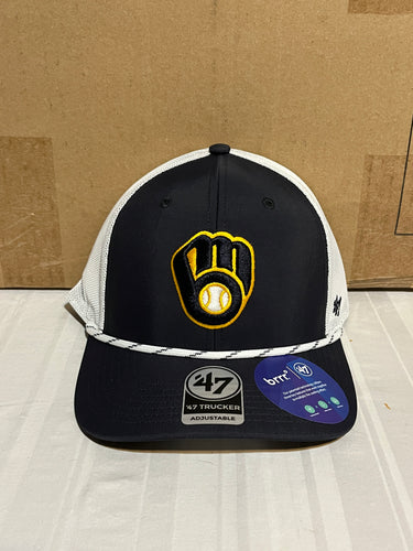 Milwaukee Brewers MLB '47 Navy Blue MVP Adjustable Snapback Mesh Hat - Casey's Sports Store