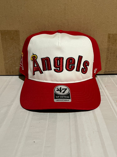 Los Angeles Angels Throwback MLB '47 Red Two Tone MVP Adjustable Snapback Hat - Casey's Sports Store