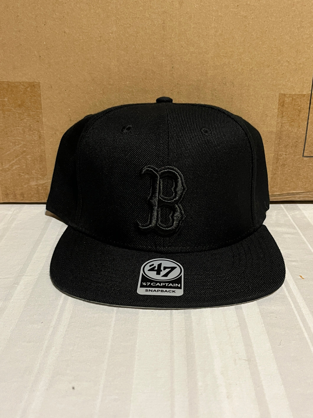 Boston Red Sox MLB '47 Brand Black Captain Adjustable Snapback Hat - Casey's Sports Store