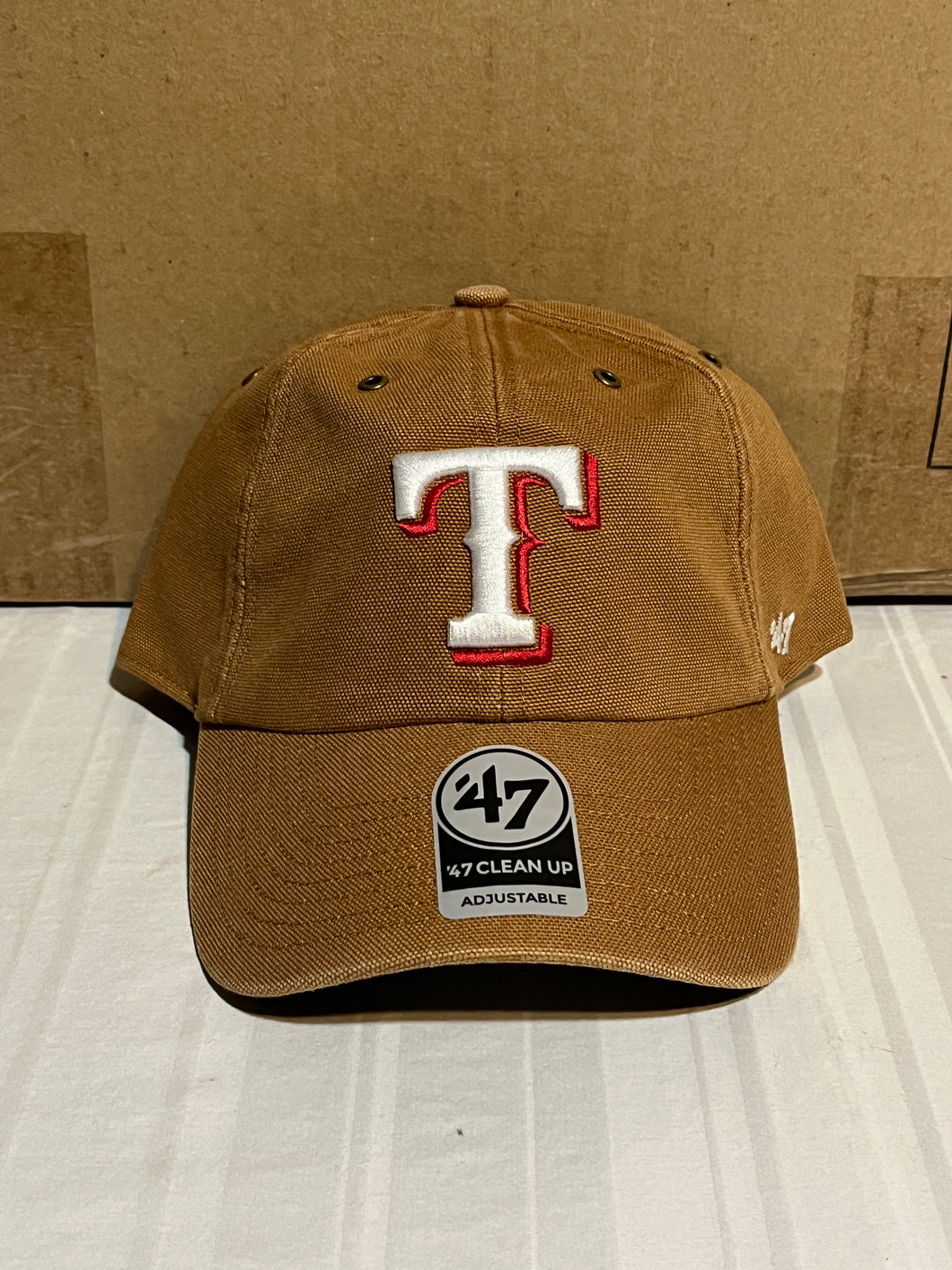 Texas Rangers MLB '47 Brand Carhartt Brown Clean Up Adjustable Hat Cap - Casey's Sports Store