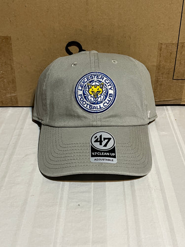 Leicester City F.C. EPL '47 Brand Gray Clean Up Adjustable Strapback Hat Cap - Casey's Sports Store