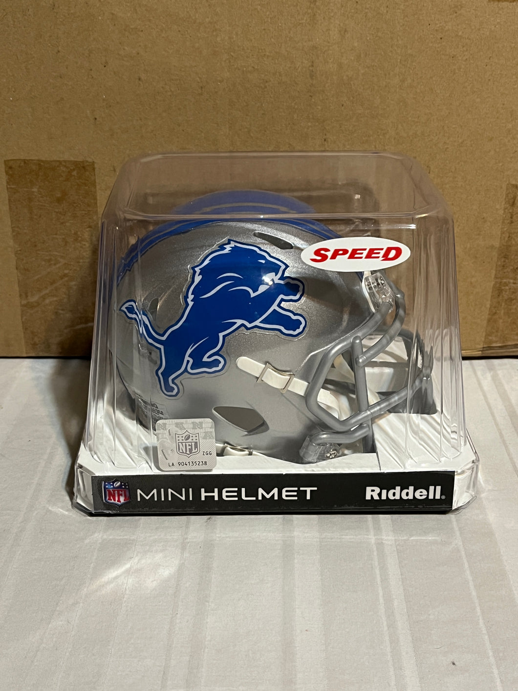Detroit Lions NFL Riddell Speed Silver Mini Helmet - Casey's Sports Store
