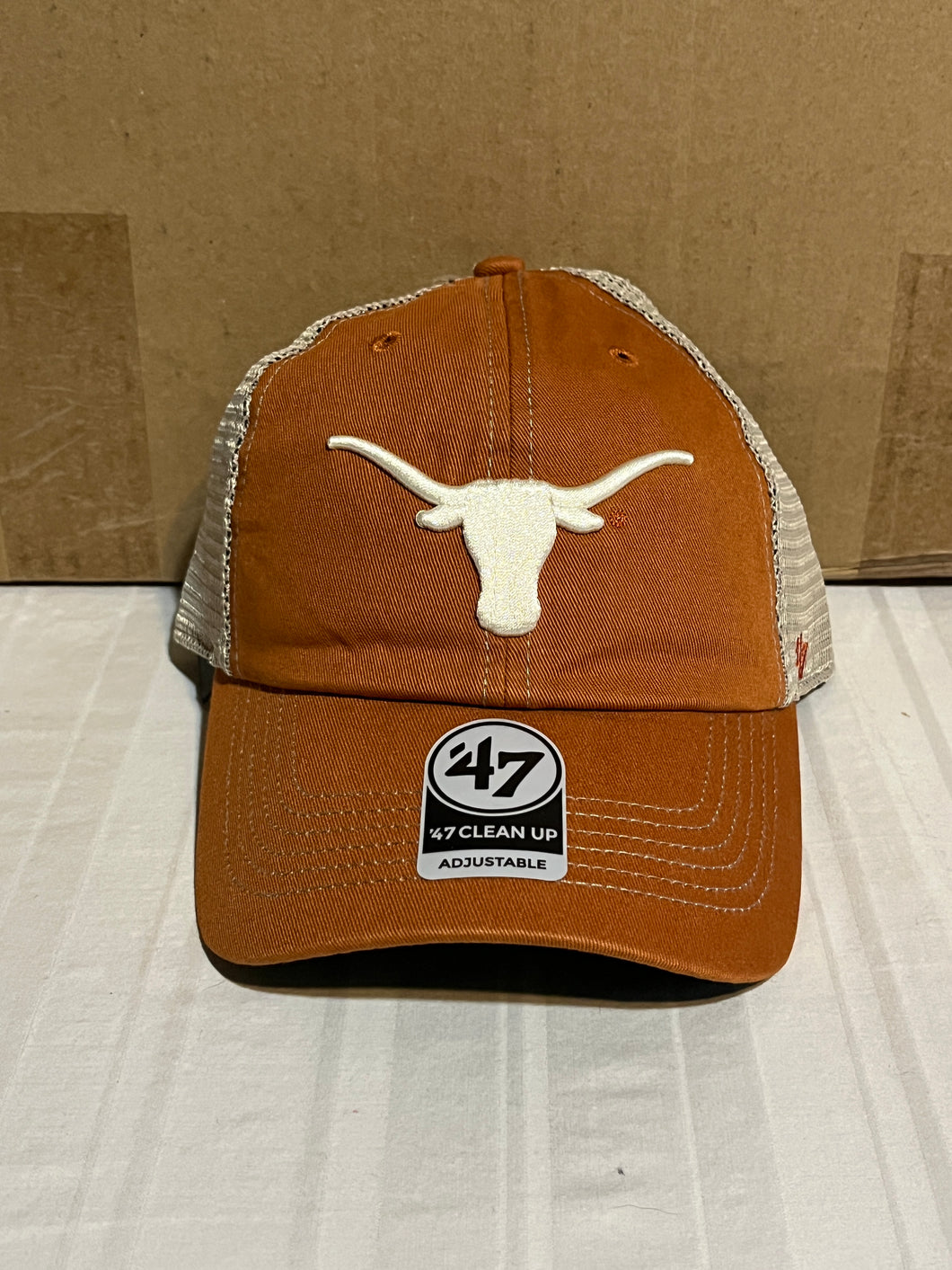 Texas Longhorns NCAA '47 Brand Orange Clean Up Adjustable Snapback Mesh Hat - Casey's Sports Store
