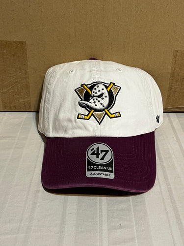 Anaheim Ducks NHL '47 Brand Throwback White Two Tone Clean Up Adjustable Hat - Casey's Sports Store