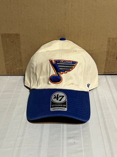St. Louis Blues NHL '47 Brand Throwback Natural Two Tone Clean Up Adjustable Hat - Casey's Sports Store
