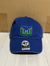 Load image into Gallery viewer, Hartford Whalers NHL &#39;47 Brand Throwback Clean Up Blue Adjustable Hat - Casey&#39;s Sports Store
