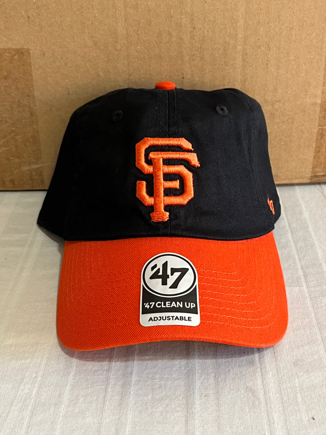 San Francisco Giants MLB '47 Brand Black Two Tone Clean Up Adjustable Hat - Casey's Sports Store