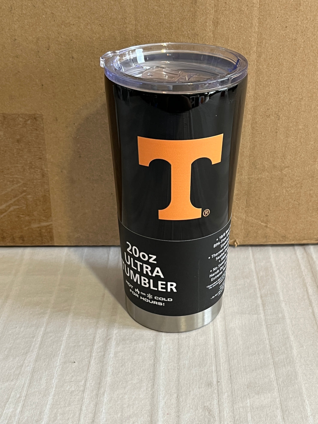 Tennessee Volunteers NCAA 20oz Black Tumbler Cup Mug Logo Brands - Casey's Sports Store