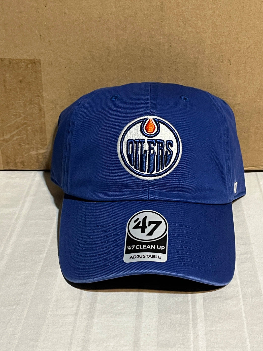 Edmonton Oilers NHL '47 Brand Blue Clean Up Adjustable Strapback Hat - Casey's Sports Store