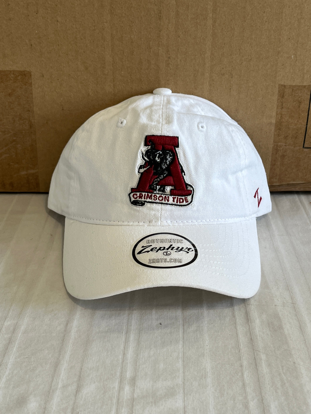 Alabama Crimson Tide Throwback NCAA Zephyr White One Size Adjustable Hat - Casey's Sports Store