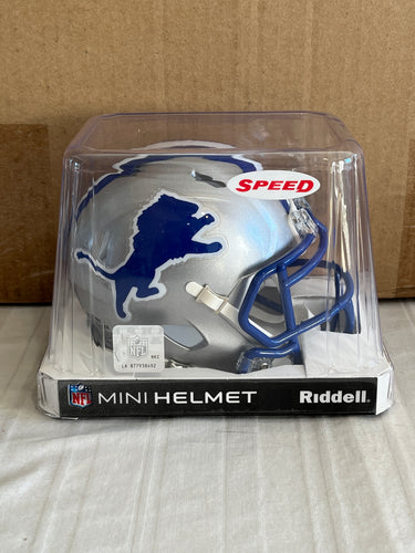 Detroit Lions NFL Riddell Throwback Silver Replica Mini Helmet - Casey's Sports Store