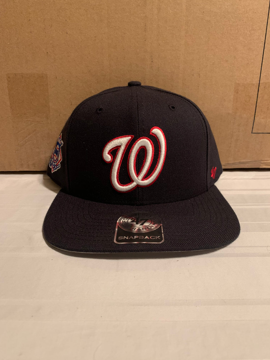 Washington Nationals MLB '47 Brand Navy Sure Shot Two Tone Captain Snapback Hat - Casey's Sports Store