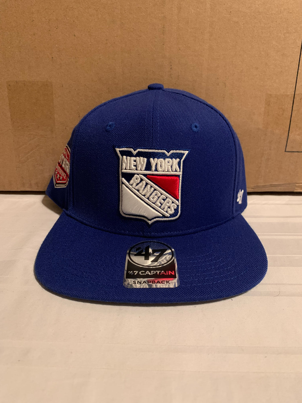 New York Rangers NHL '47 Brand Blue Sure Shot Captain Snapback Hat - Casey's Sports Store