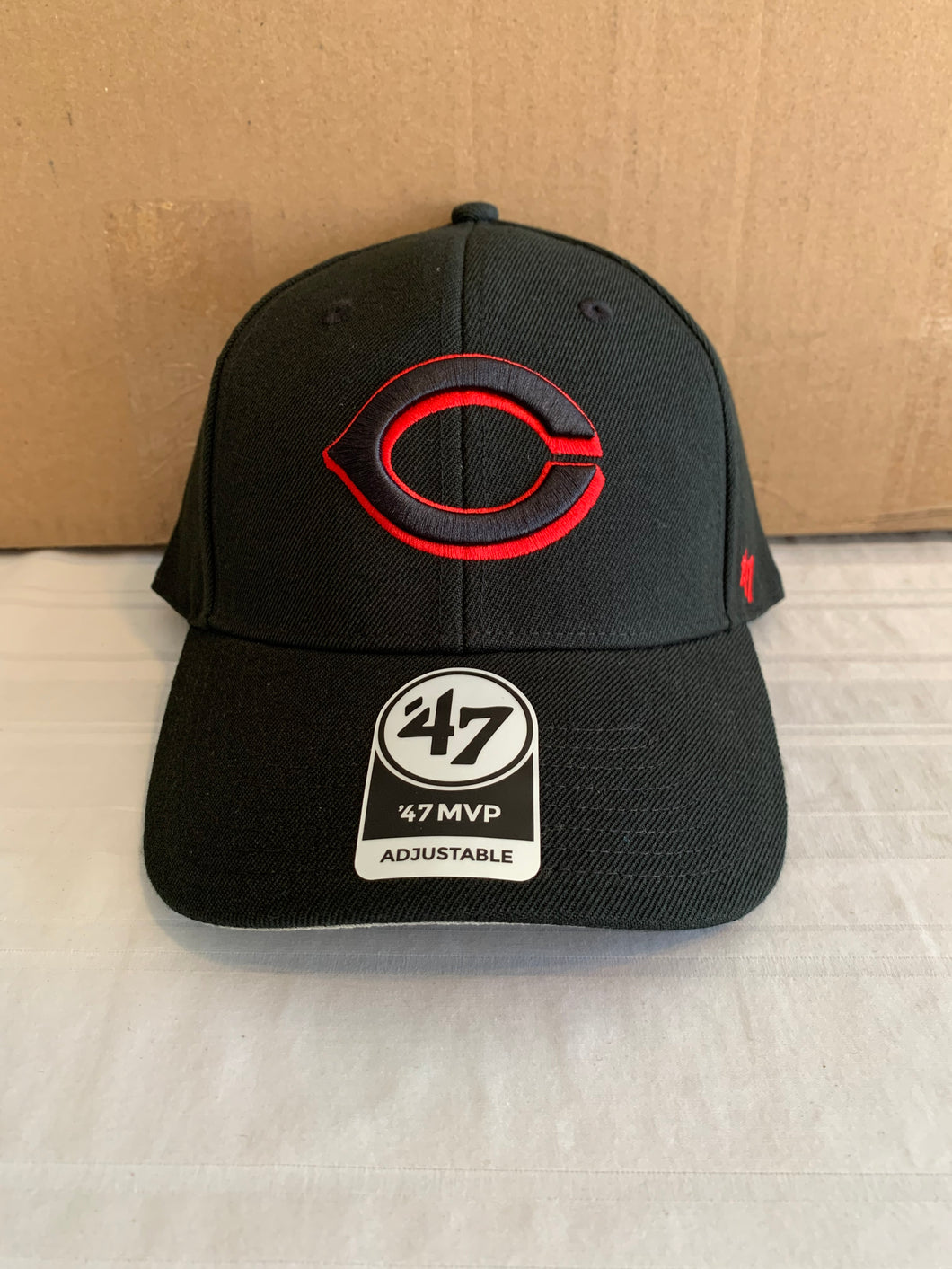 Cincinnati Reds MLB '47 Brand Black MVP One Size Adjustable Hat - Casey's Sports Store