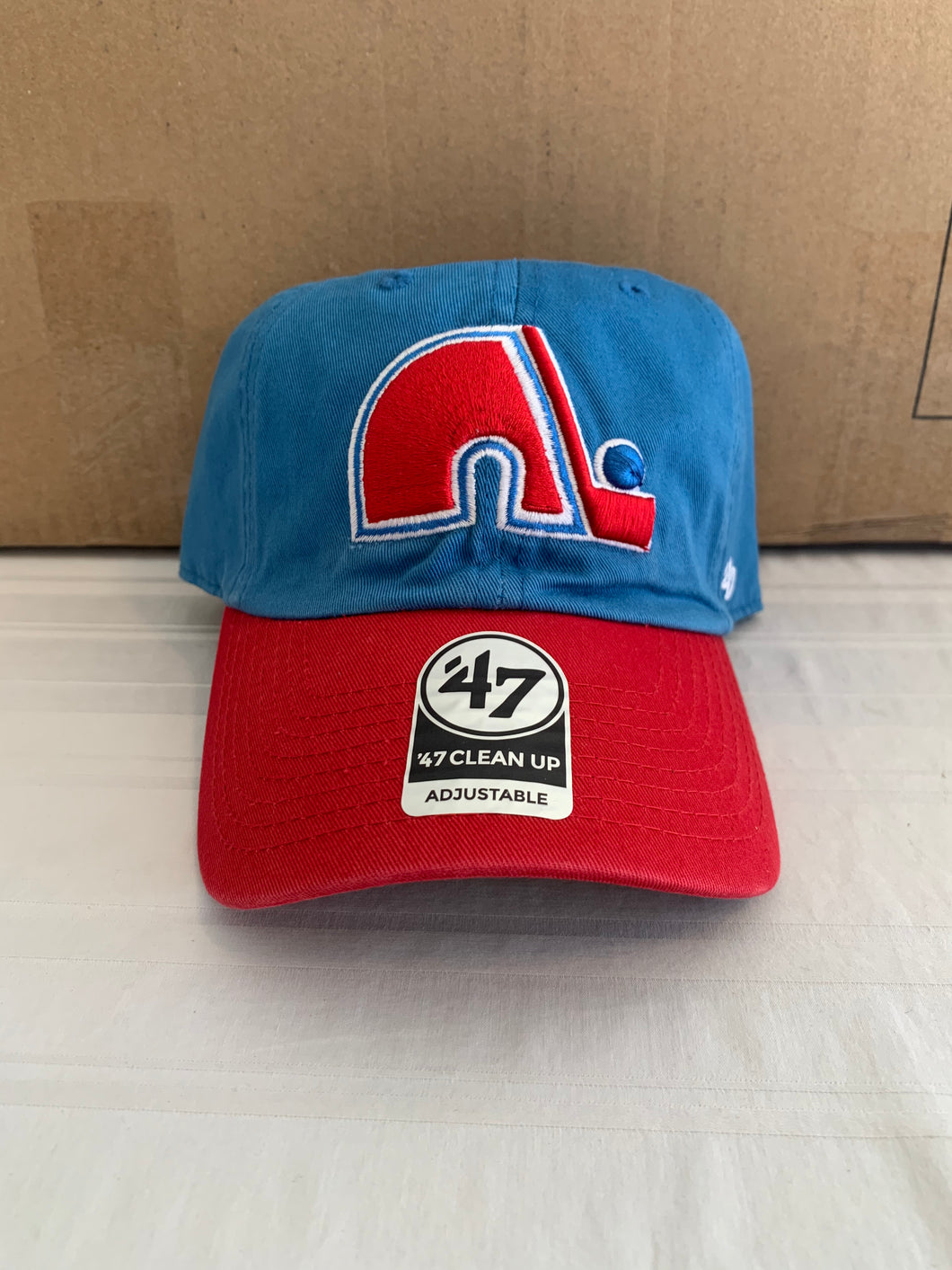 Quebec Nordiques Vintage NHL '47 Brand Blue Raz Two Tone Clean Up Adjustable Hat - Casey's Sports Store