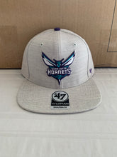 Load image into Gallery viewer, Charlotte Hornets NBA &#39;47 Brand Gray Boreland Captain Adjustable Snapback Hat - Casey&#39;s Sports Store
