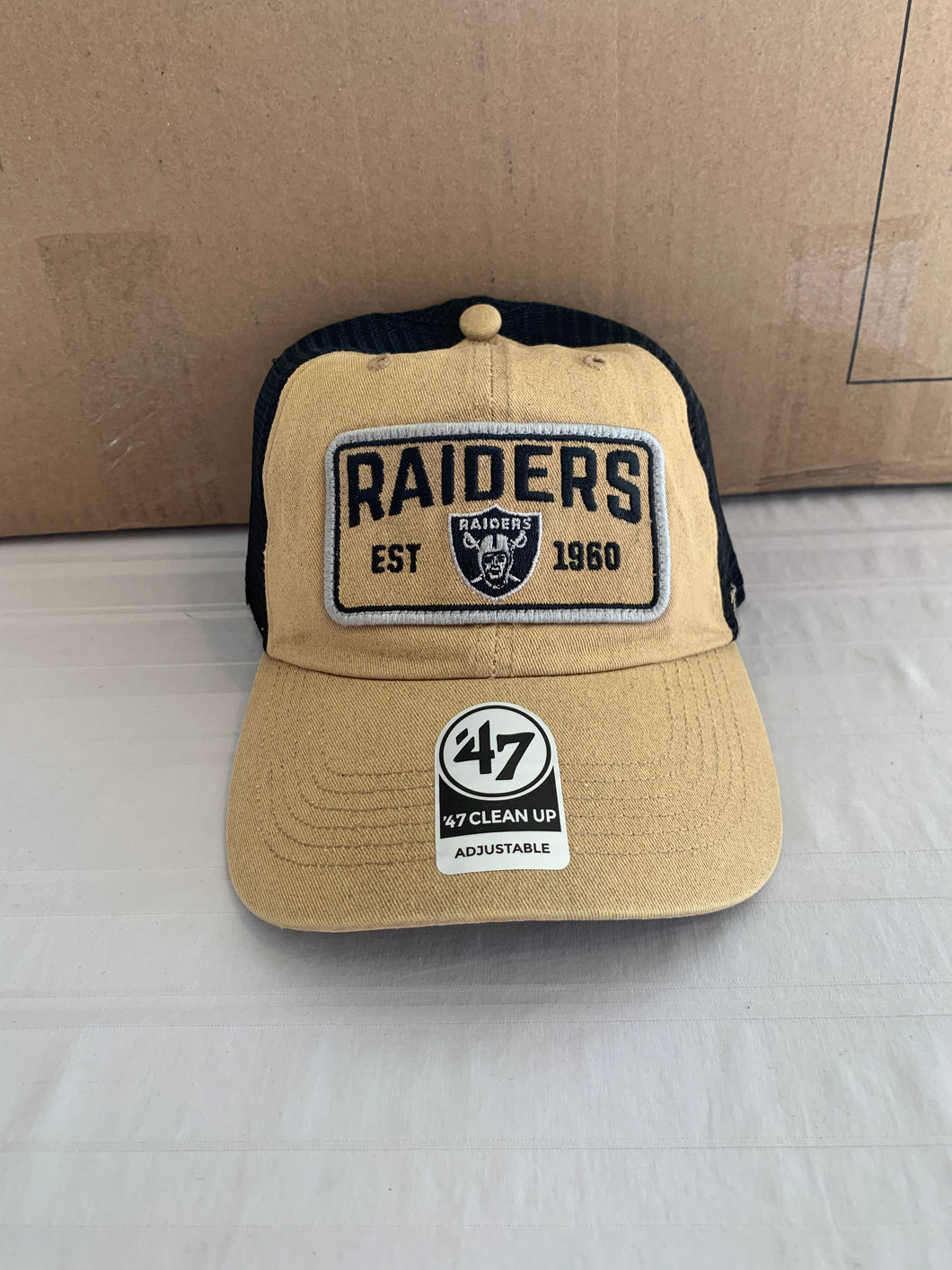 Las Vegas Raiders NFL '47 Brand Khaki Clean Up Adjustable Snapback Hat - Casey's Sports Store
