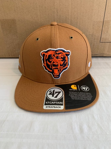 Chicago Bears NFL '47 Brand Carhartt Mens Brown Captain Strapback Hat - Casey's Sports Store