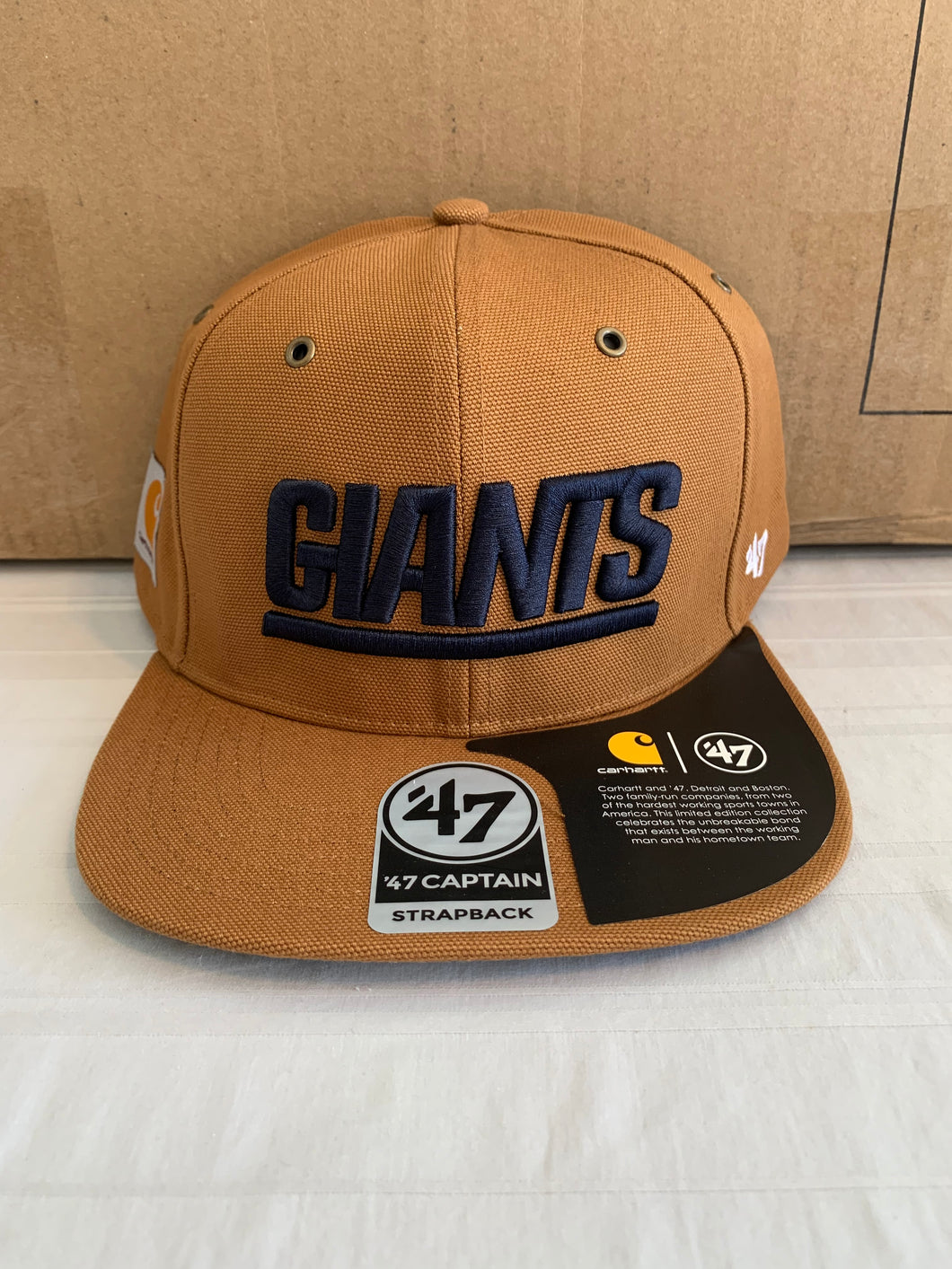 New York Giants NFL '47 Brand Carhartt Mens Brown Captain Strapback Hat - Casey's Sports Store