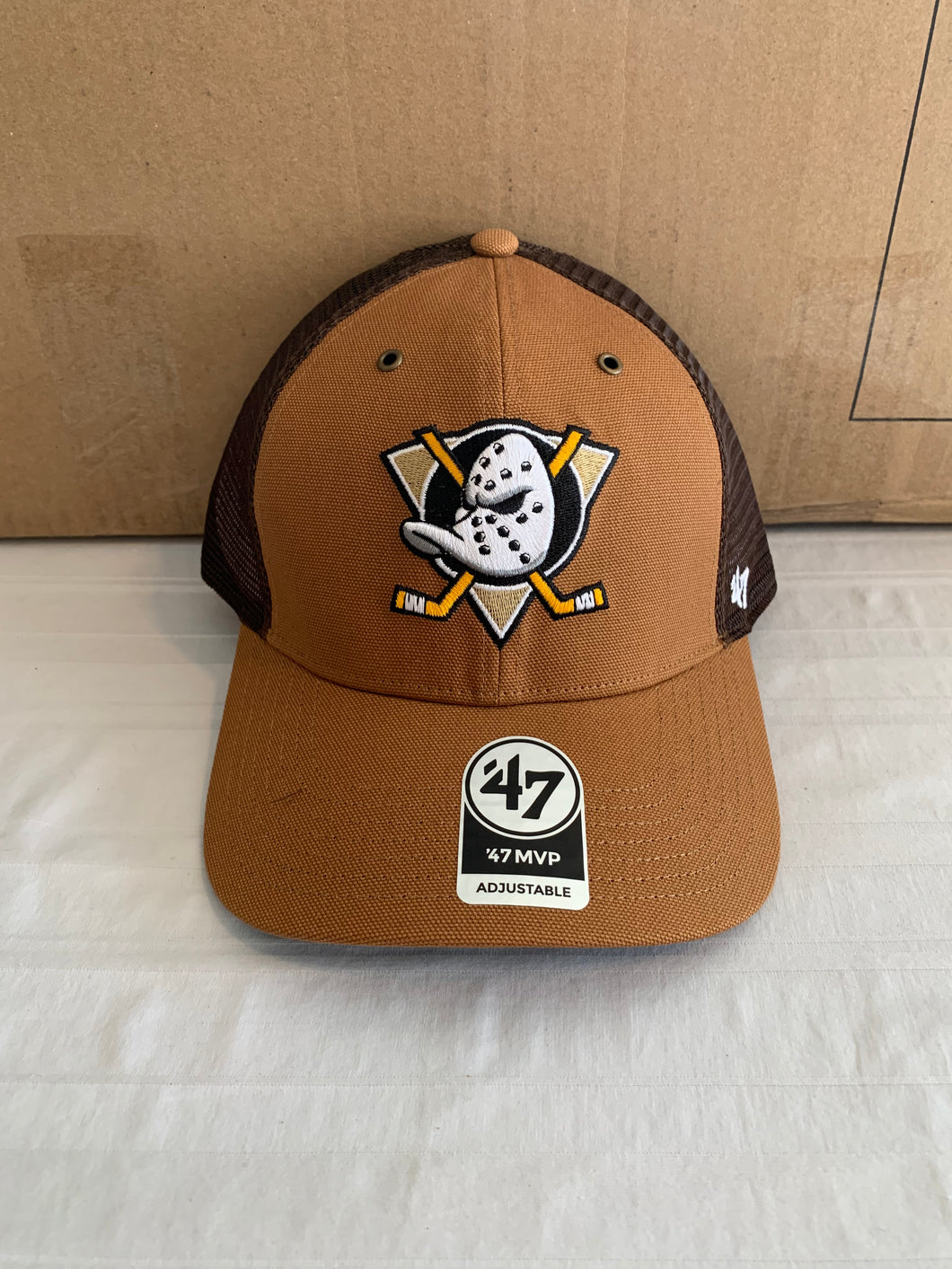 Anaheim Ducks NHL '47 Carhartt Mens Mesh Brown MVP Adjustable Hat Cap - Casey's Sports Store